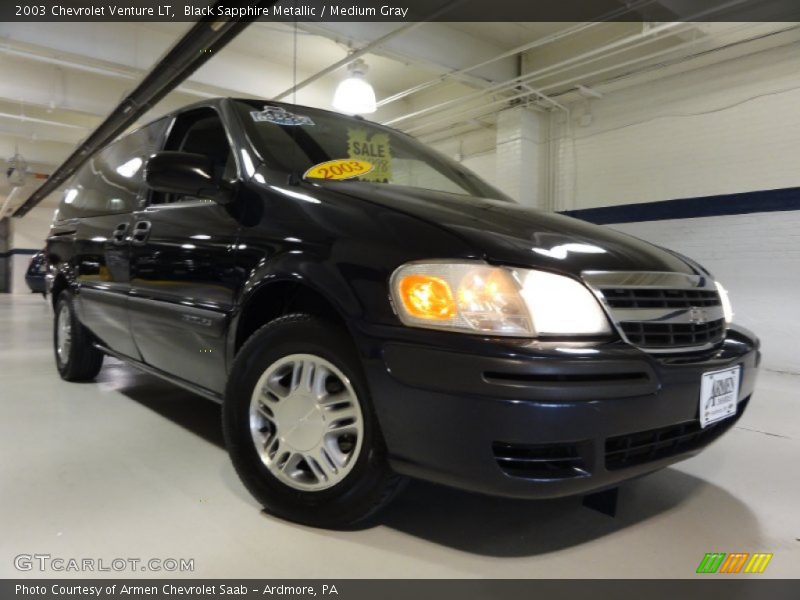 Black Sapphire Metallic / Medium Gray 2003 Chevrolet Venture LT