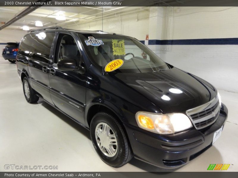 Black Sapphire Metallic / Medium Gray 2003 Chevrolet Venture LT