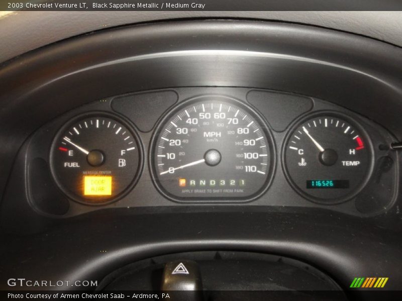 Black Sapphire Metallic / Medium Gray 2003 Chevrolet Venture LT