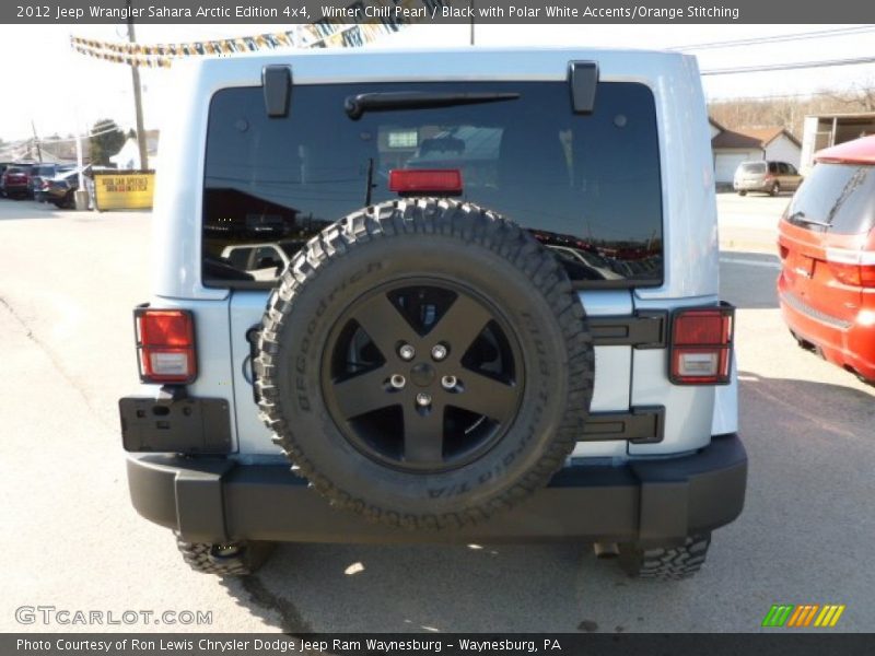 Winter Chill Pearl / Black with Polar White Accents/Orange Stitching 2012 Jeep Wrangler Sahara Arctic Edition 4x4