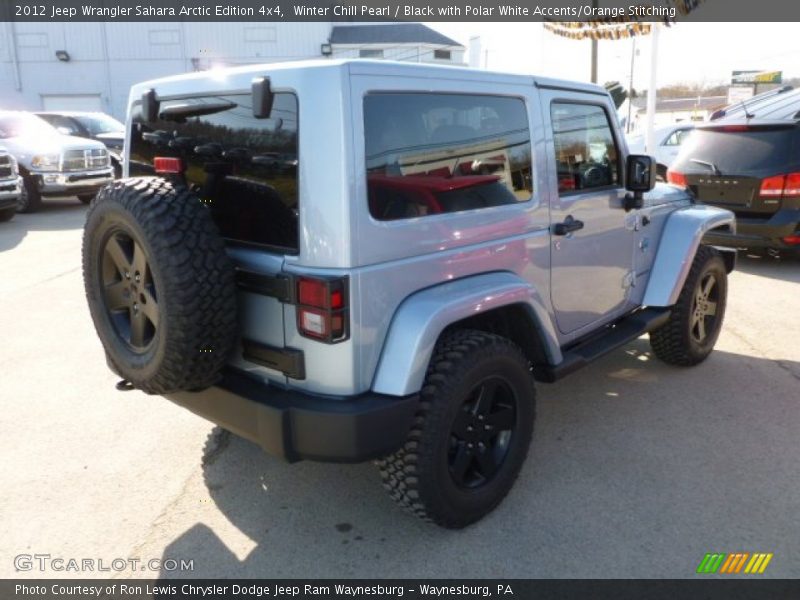 Winter Chill Pearl / Black with Polar White Accents/Orange Stitching 2012 Jeep Wrangler Sahara Arctic Edition 4x4