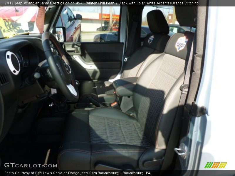 Winter Chill Pearl / Black with Polar White Accents/Orange Stitching 2012 Jeep Wrangler Sahara Arctic Edition 4x4