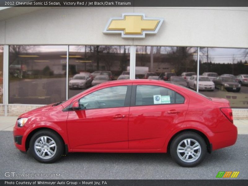 Victory Red / Jet Black/Dark Titanium 2012 Chevrolet Sonic LS Sedan
