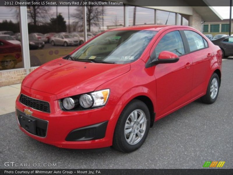 Victory Red / Jet Black/Dark Titanium 2012 Chevrolet Sonic LS Sedan
