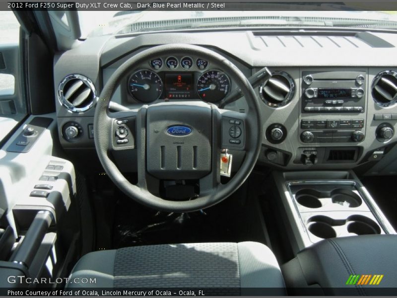 Dark Blue Pearl Metallic / Steel 2012 Ford F250 Super Duty XLT Crew Cab
