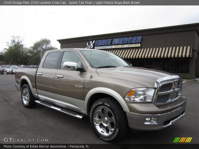 Austin Tan Pearl / Light Pebble Beige/Bark Brown 2009 Dodge Ram 1500 Laramie Crew Cab