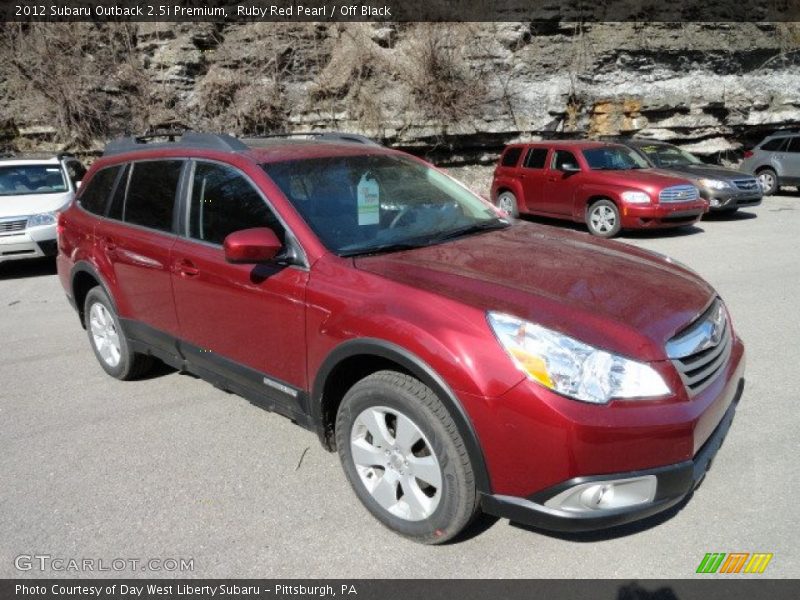 Ruby Red Pearl / Off Black 2012 Subaru Outback 2.5i Premium