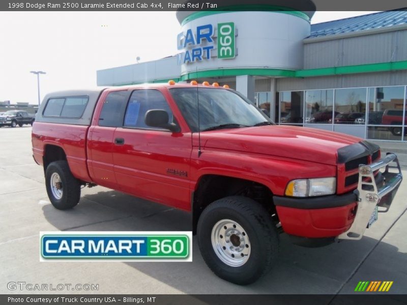 Flame Red / Tan 1998 Dodge Ram 2500 Laramie Extended Cab 4x4