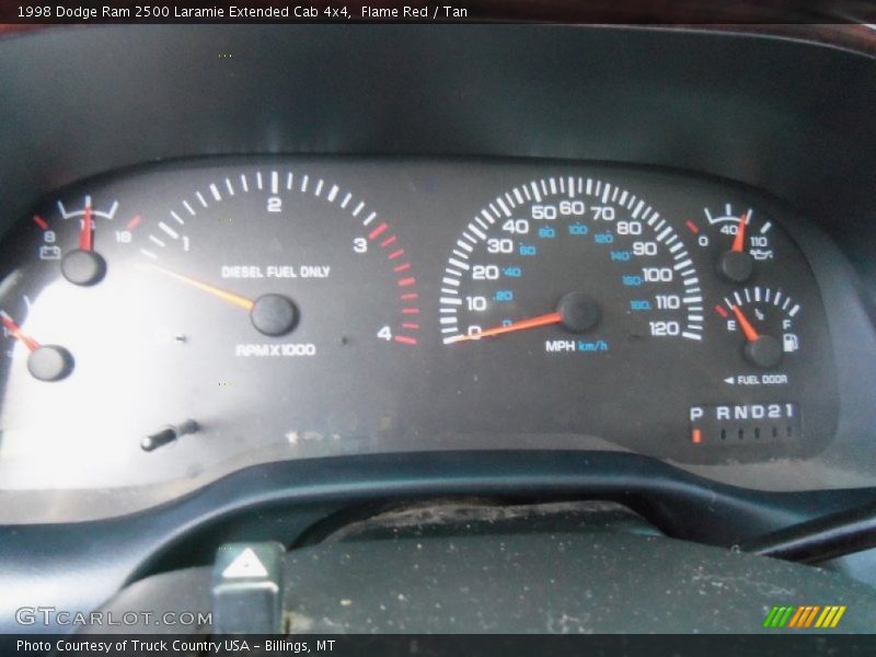 Flame Red / Tan 1998 Dodge Ram 2500 Laramie Extended Cab 4x4
