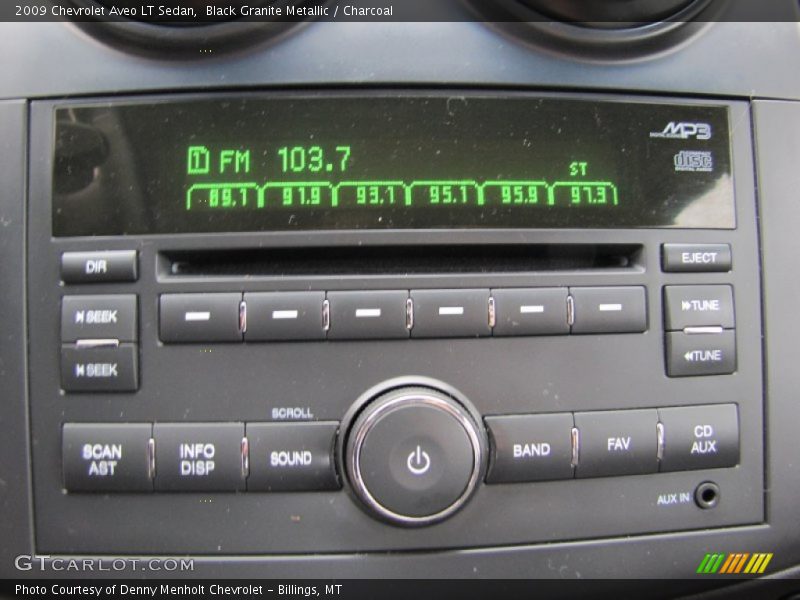 Black Granite Metallic / Charcoal 2009 Chevrolet Aveo LT Sedan