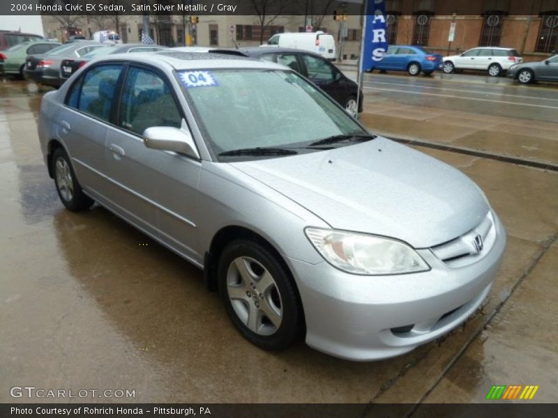 Satin Silver Metallic / Gray 2004 Honda Civic EX Sedan