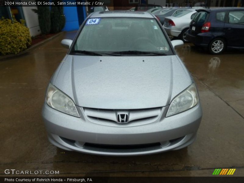 Satin Silver Metallic / Gray 2004 Honda Civic EX Sedan