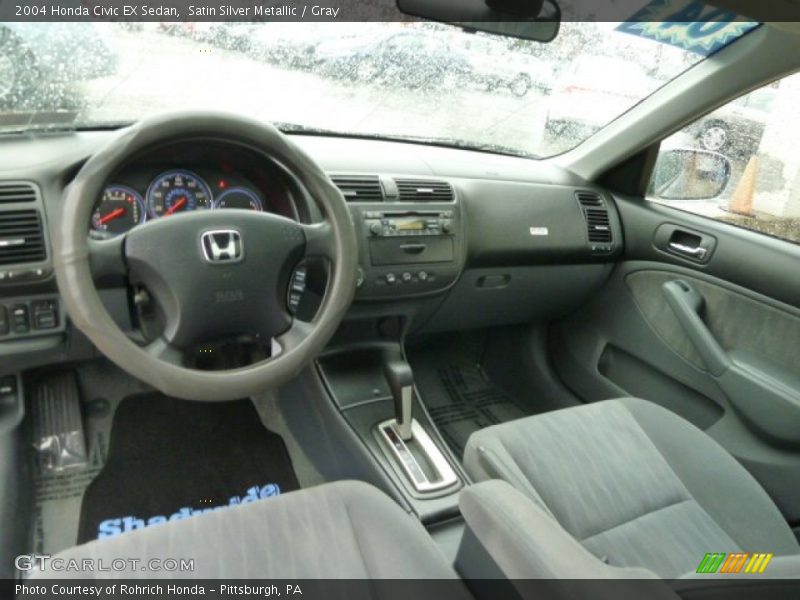 Satin Silver Metallic / Gray 2004 Honda Civic EX Sedan