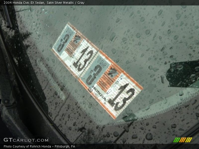 Satin Silver Metallic / Gray 2004 Honda Civic EX Sedan