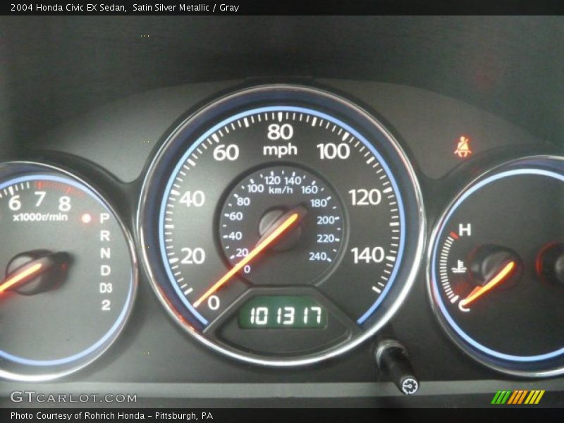 Satin Silver Metallic / Gray 2004 Honda Civic EX Sedan