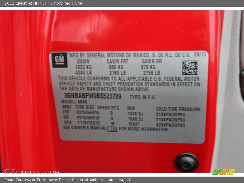 Victory Red / Gray 2011 Chevrolet HHR LT