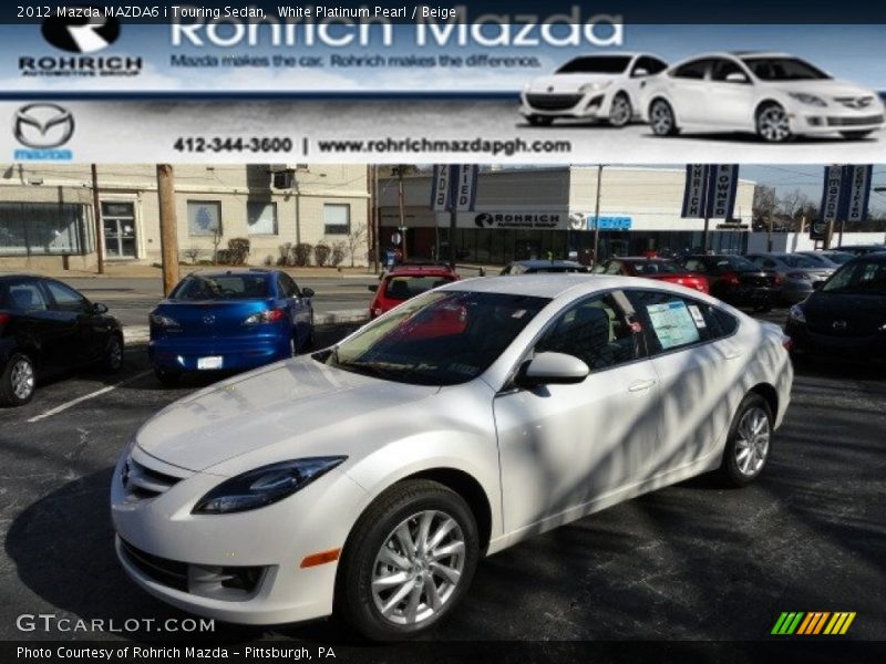 White Platinum Pearl / Beige 2012 Mazda MAZDA6 i Touring Sedan