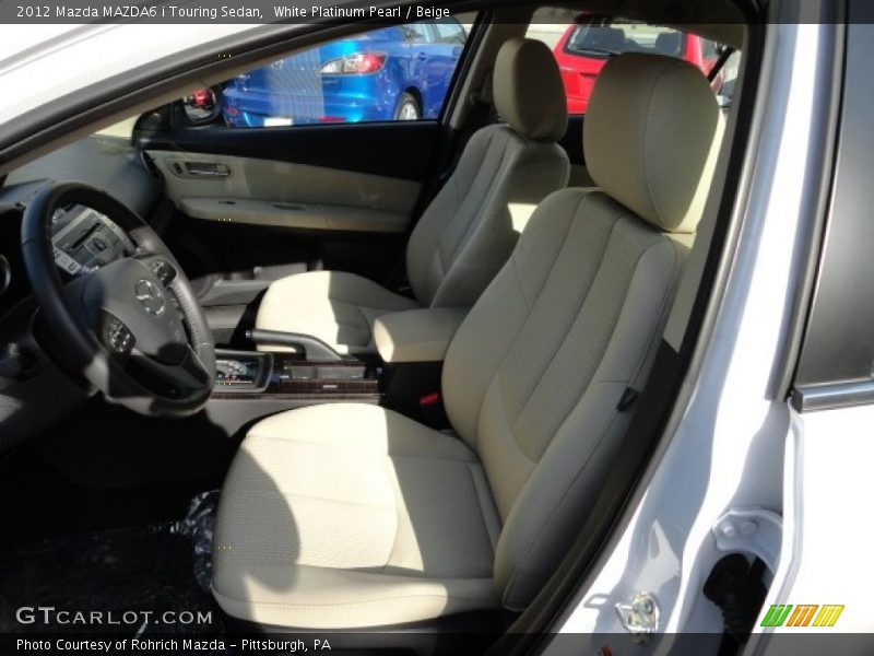 White Platinum Pearl / Beige 2012 Mazda MAZDA6 i Touring Sedan