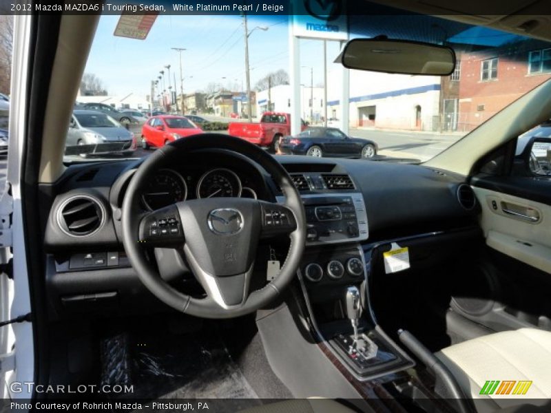 White Platinum Pearl / Beige 2012 Mazda MAZDA6 i Touring Sedan