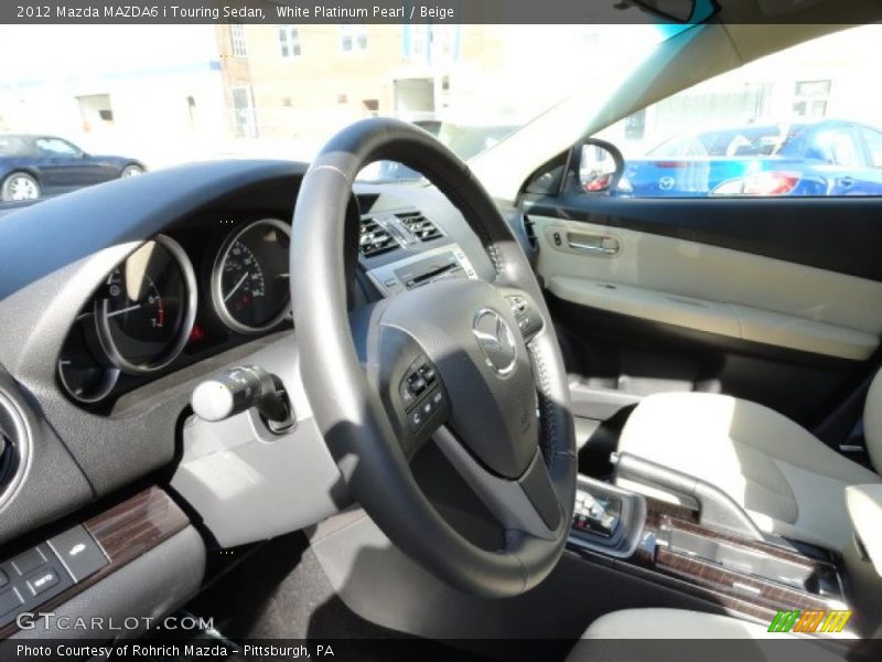 White Platinum Pearl / Beige 2012 Mazda MAZDA6 i Touring Sedan
