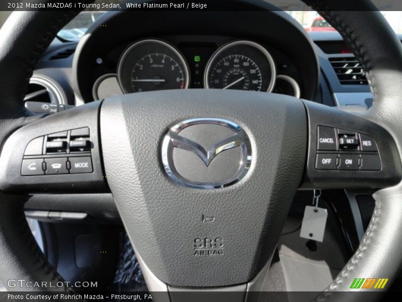 White Platinum Pearl / Beige 2012 Mazda MAZDA6 i Touring Sedan