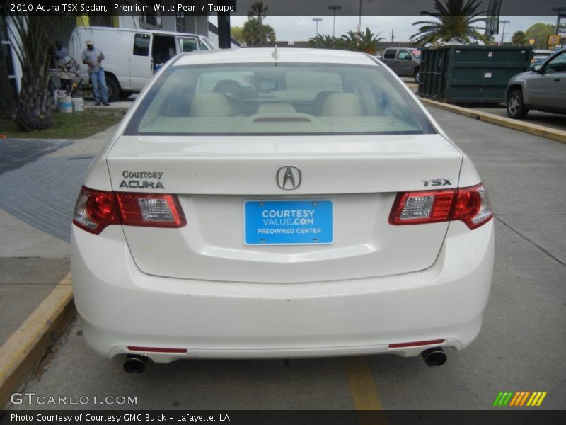 Premium White Pearl / Taupe 2010 Acura TSX Sedan