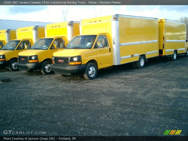 Yellow / Medium Pewter 2008 GMC Savana Cutaway 3500 Commercial Moving Truck