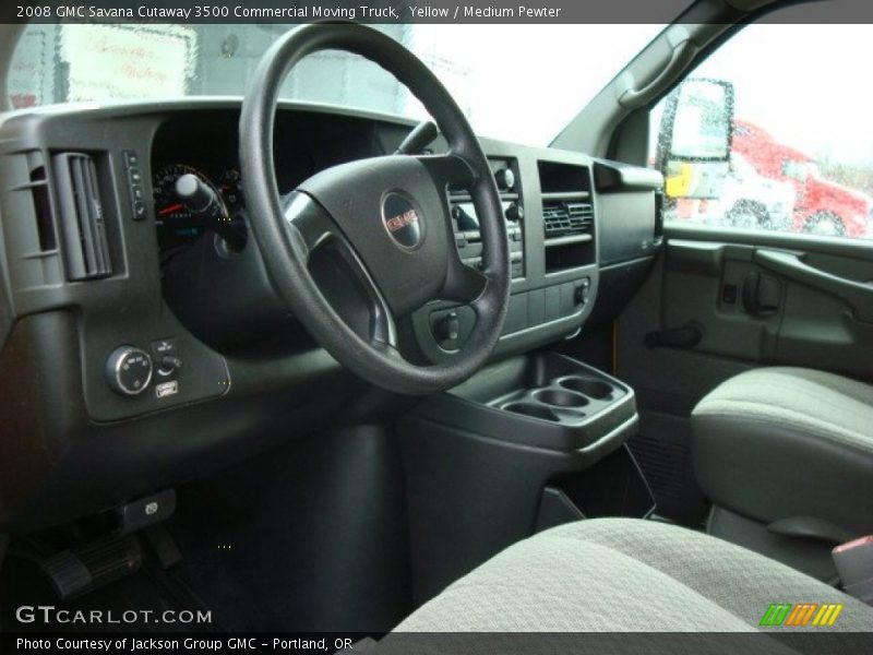 Yellow / Medium Pewter 2008 GMC Savana Cutaway 3500 Commercial Moving Truck