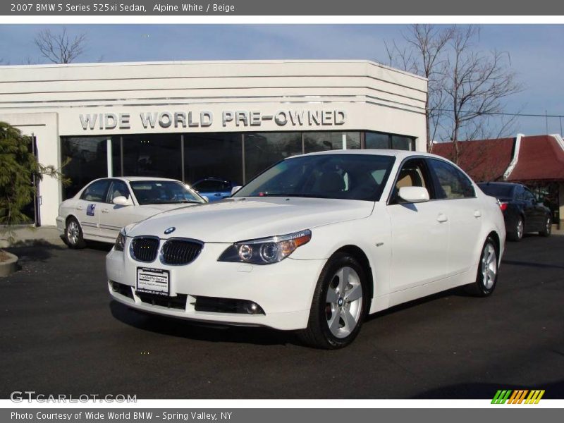 Alpine White / Beige 2007 BMW 5 Series 525xi Sedan