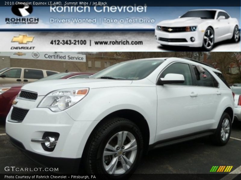 Summit White / Jet Black 2010 Chevrolet Equinox LT AWD
