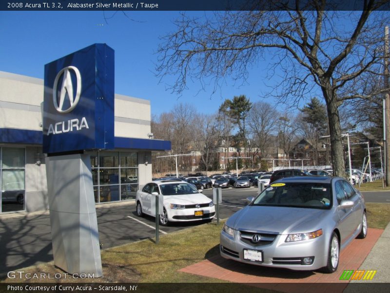 Alabaster Silver Metallic / Taupe 2008 Acura TL 3.2