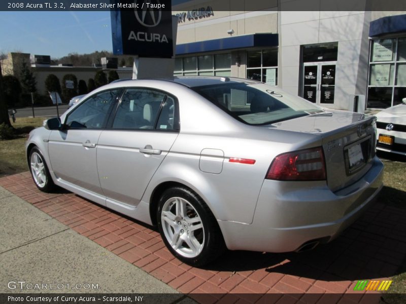 Alabaster Silver Metallic / Taupe 2008 Acura TL 3.2