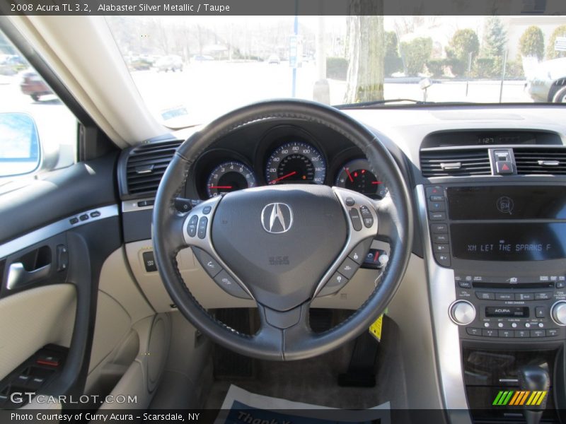 Alabaster Silver Metallic / Taupe 2008 Acura TL 3.2