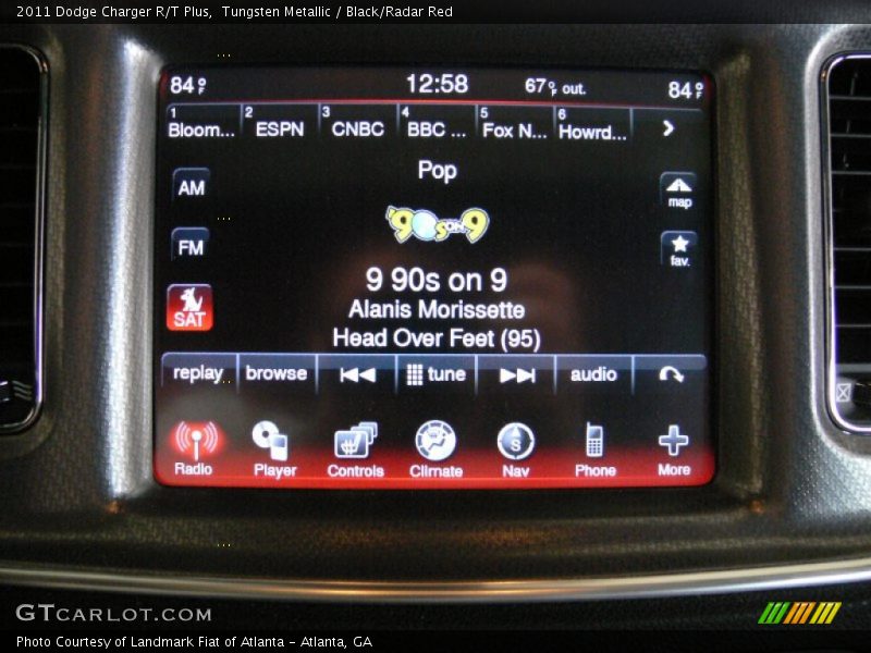 Tungsten Metallic / Black/Radar Red 2011 Dodge Charger R/T Plus
