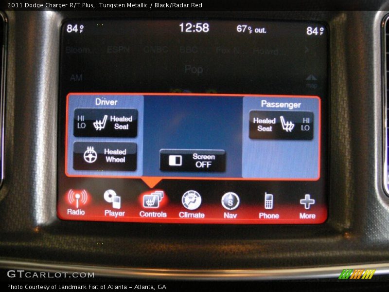 Tungsten Metallic / Black/Radar Red 2011 Dodge Charger R/T Plus