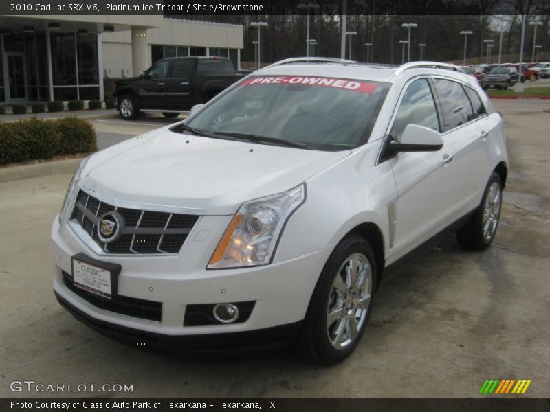 Platinum Ice Tricoat / Shale/Brownstone 2010 Cadillac SRX V6