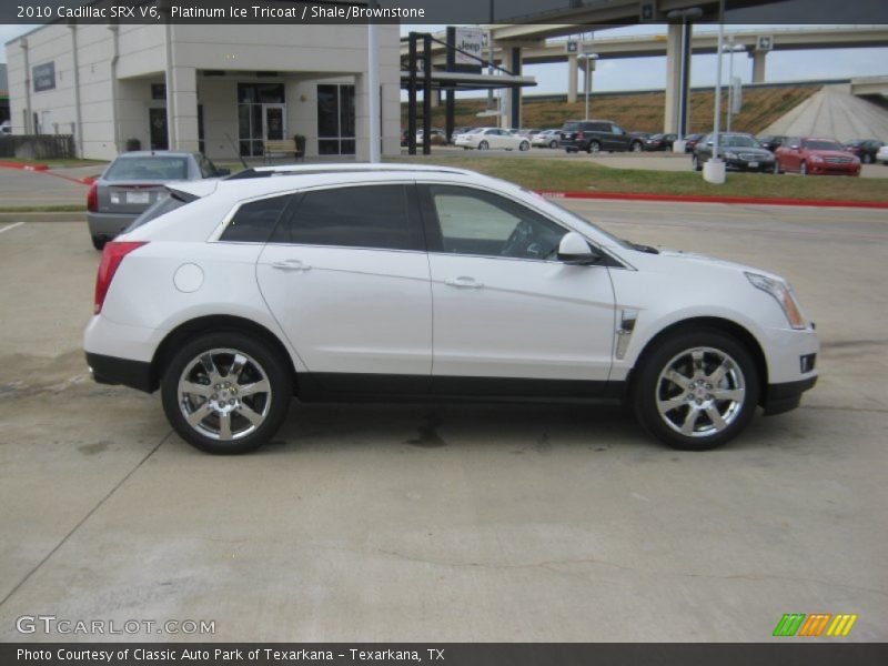 Platinum Ice Tricoat / Shale/Brownstone 2010 Cadillac SRX V6