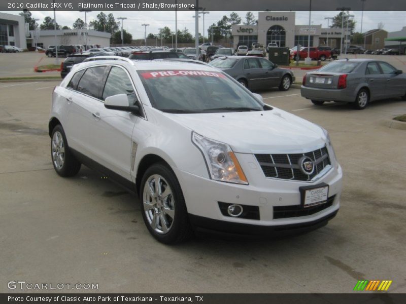 Platinum Ice Tricoat / Shale/Brownstone 2010 Cadillac SRX V6