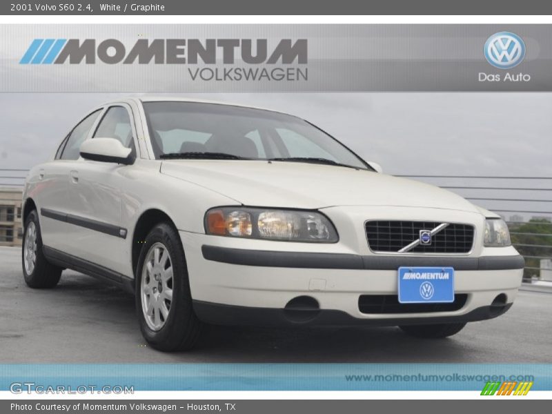 White / Graphite 2001 Volvo S60 2.4