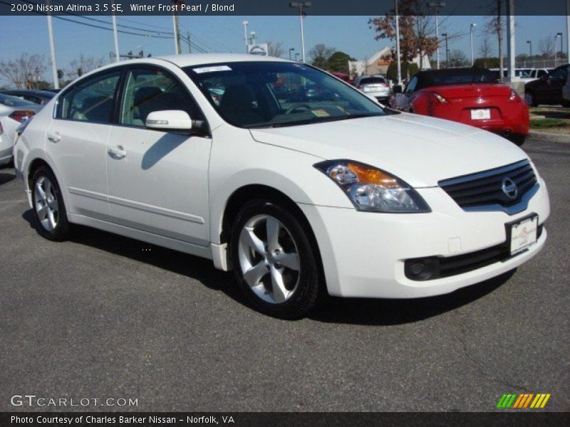 Winter Frost Pearl / Blond 2009 Nissan Altima 3.5 SE