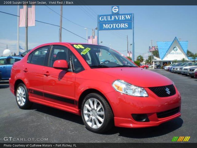 Vivid Red / Black 2008 Suzuki SX4 Sport Sedan