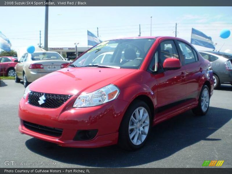 Vivid Red / Black 2008 Suzuki SX4 Sport Sedan