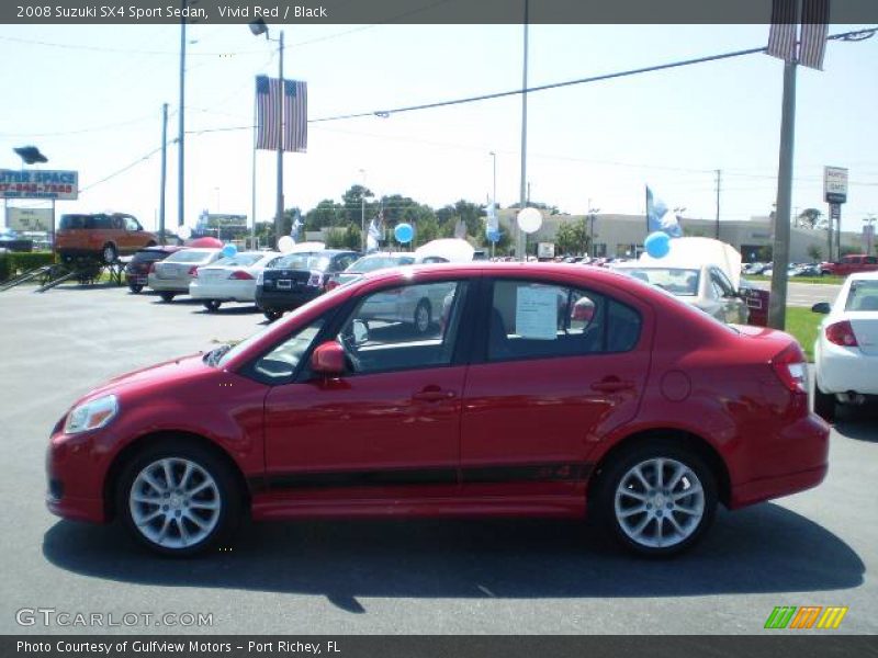 Vivid Red / Black 2008 Suzuki SX4 Sport Sedan