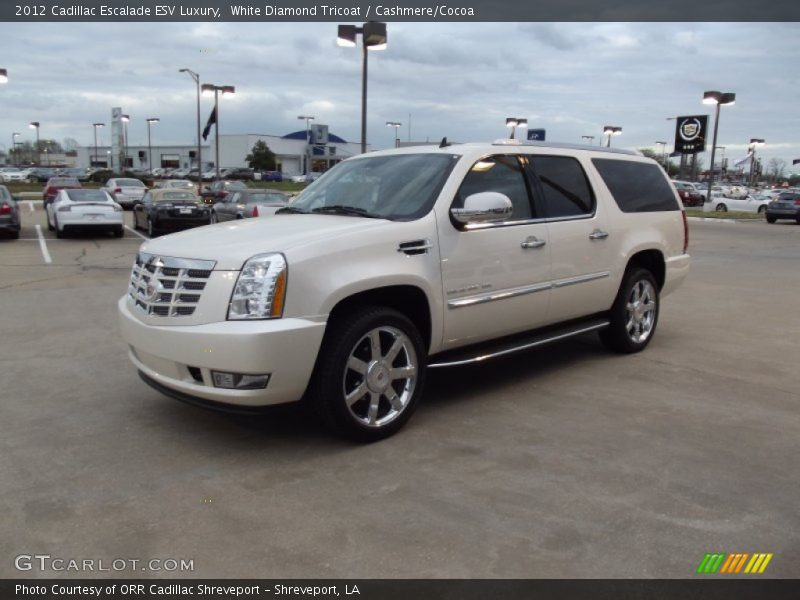 White Diamond Tricoat / Cashmere/Cocoa 2012 Cadillac Escalade ESV Luxury