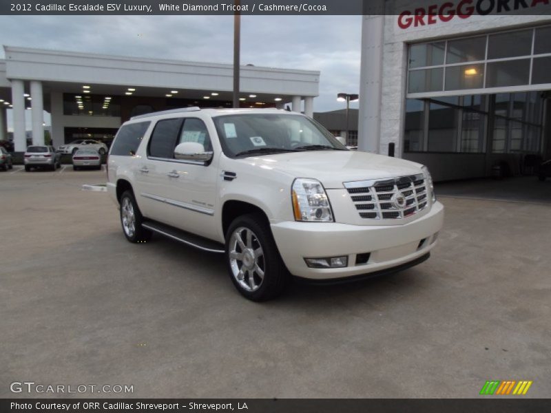 White Diamond Tricoat / Cashmere/Cocoa 2012 Cadillac Escalade ESV Luxury