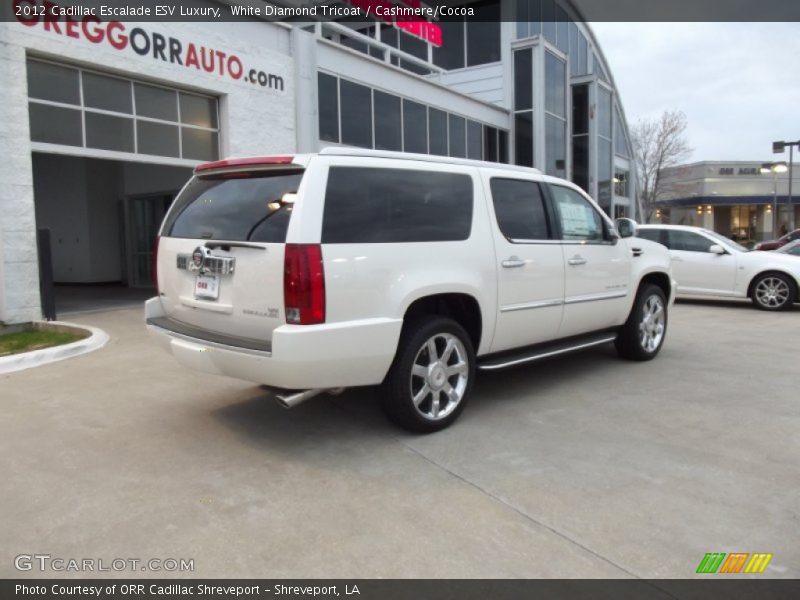 White Diamond Tricoat / Cashmere/Cocoa 2012 Cadillac Escalade ESV Luxury