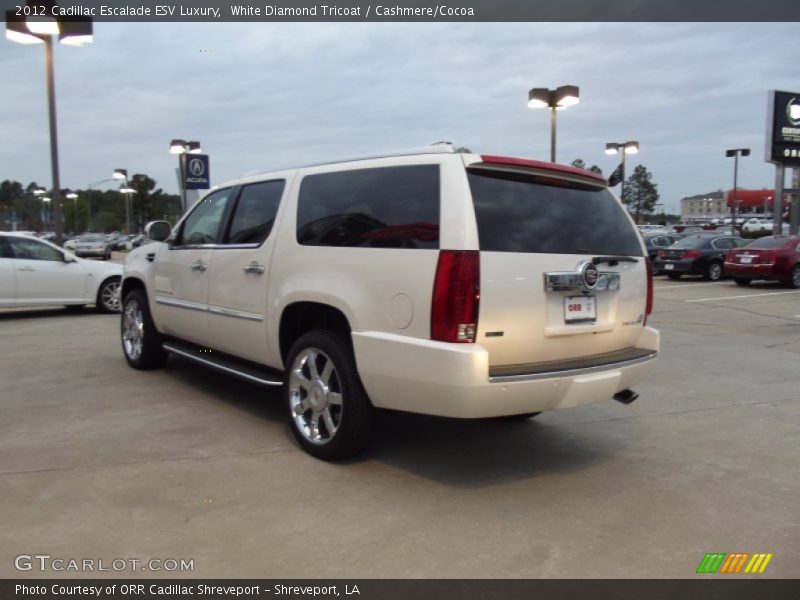 White Diamond Tricoat / Cashmere/Cocoa 2012 Cadillac Escalade ESV Luxury