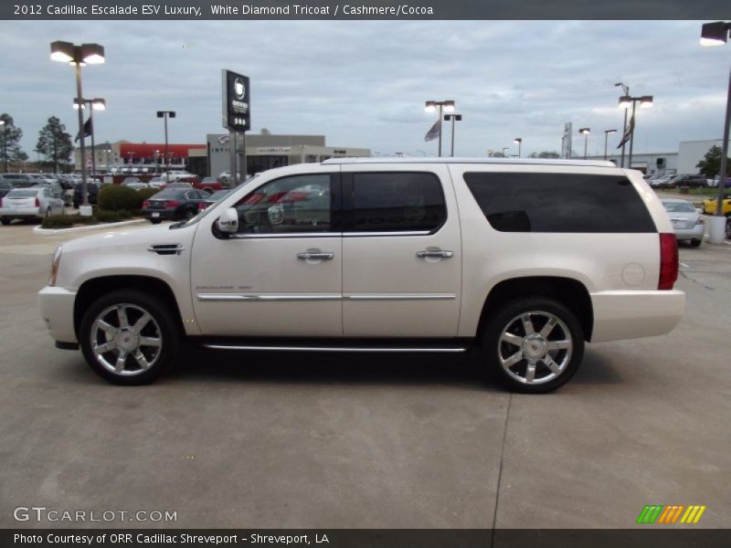 White Diamond Tricoat / Cashmere/Cocoa 2012 Cadillac Escalade ESV Luxury