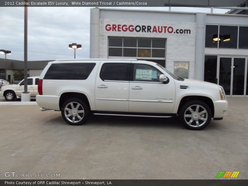 White Diamond Tricoat / Cashmere/Cocoa 2012 Cadillac Escalade ESV Luxury
