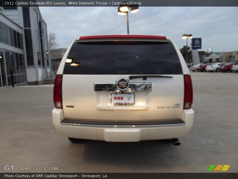 White Diamond Tricoat / Cashmere/Cocoa 2012 Cadillac Escalade ESV Luxury